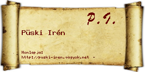 Püski Irén névjegykártya
